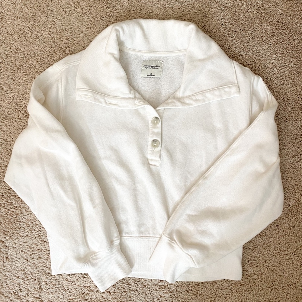 Abercrombie White Pullover Sweatshirt
